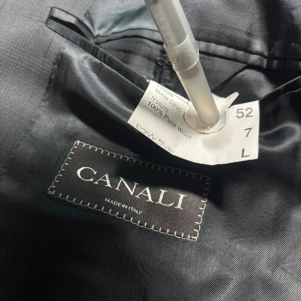 Canali Pure Wool Black Blazer Tailored Design Sport Coat Sz 52L EU 42L US‎ Italy